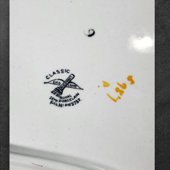 Ridgways “Classic” Gray & Mustard Scroll Covered Casserole Dish England RARE - Picture 12 of 14